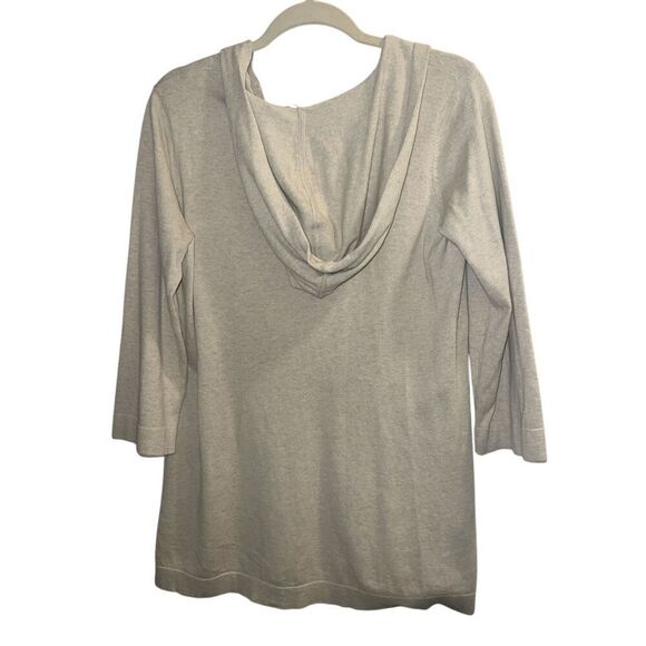 ✨Eileen Fisher Cotton & Cashmere Hooded Cream Sz Small Sweater✨ - Picture 6 of 9